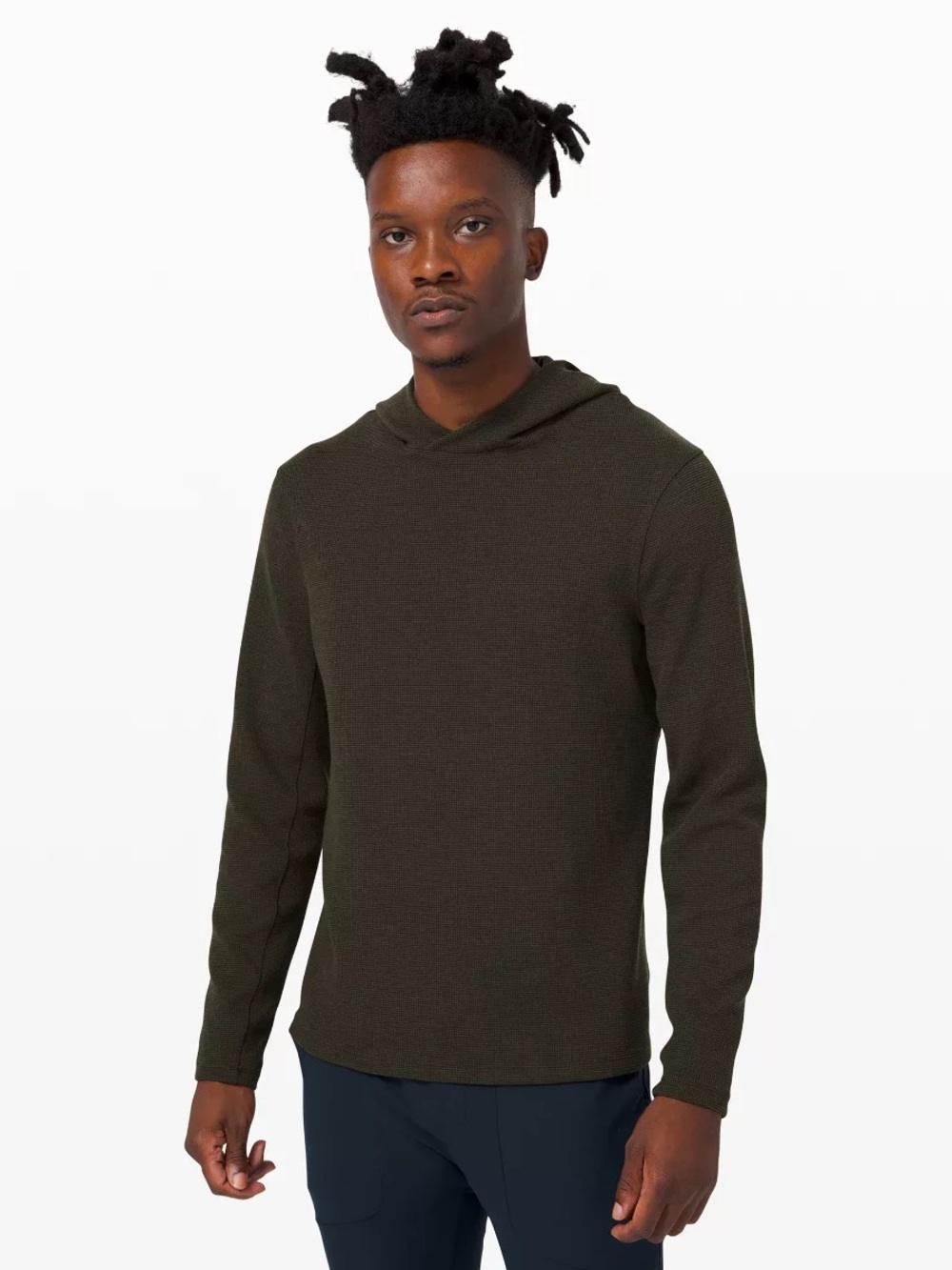 lululemon athletica Men's Dark Olive Hooded Shift Stitch Classic-Fit Hoodie